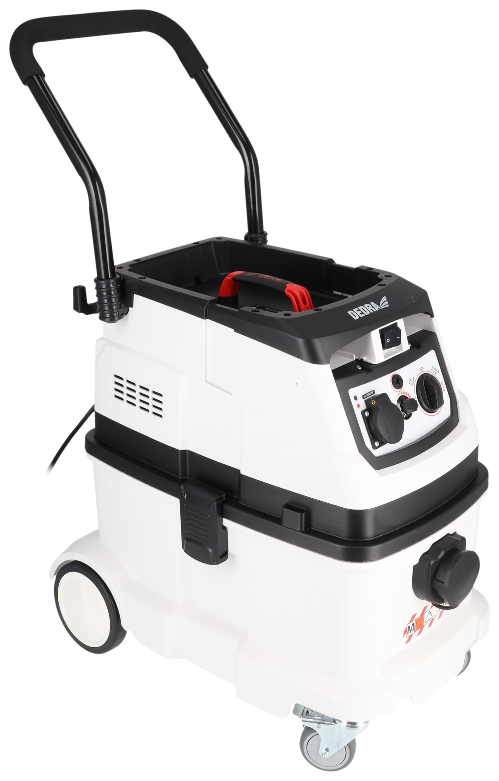 DEDRA Aspirapolvere con funzione di pulizia automatica del filtro DED6609, sistema di filtraggio autopulente, classe di filtro M, regolazione della potenza di aspirazione, capacità serbatoio: 40 l