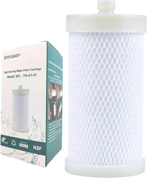 ZHYUUAX 1 Micron High Density Activated Carbon Fibre Cartridge. Replacement Cartridge For Shower Head Filter and Washing Machine Filter, Remove Chlorine Fluoride and Impede Scale, BPA-Free