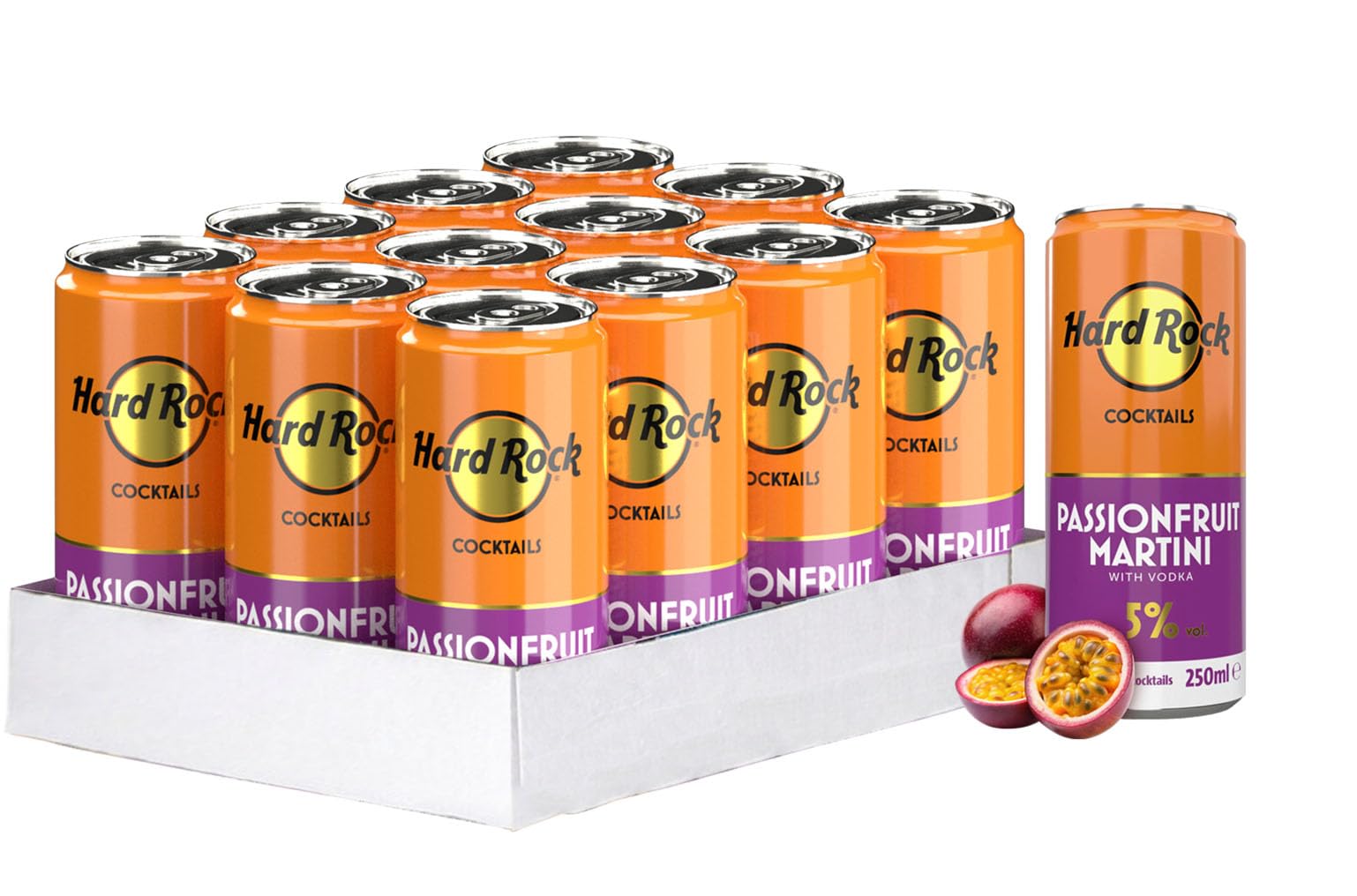 HARD ROCK READY TO DRINK COCKTAIL PASSION FRUIT 250ML 5% PACK 12
