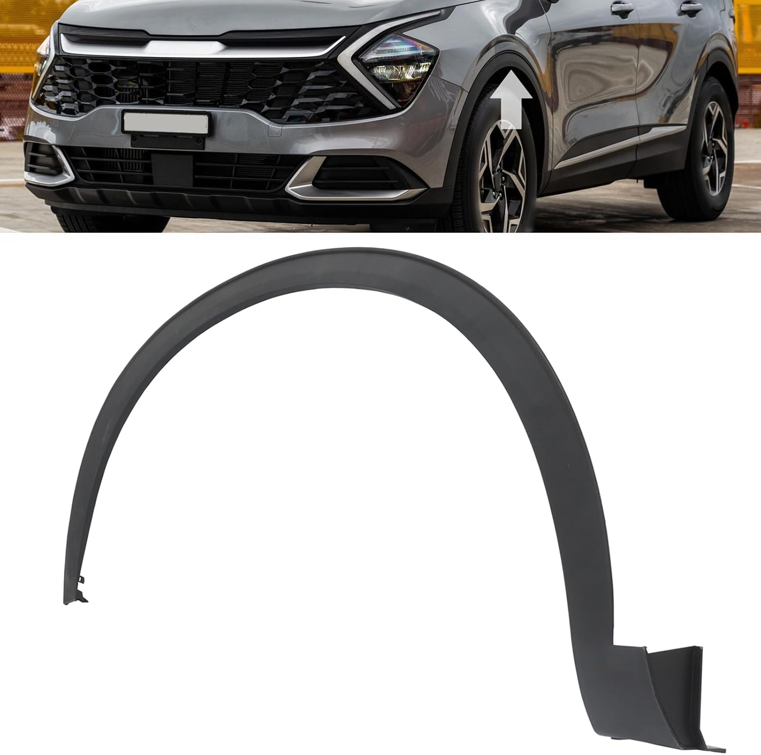 Front Left Driver Side Wheel Well Molding Trim Fit for Kia Sportage 2023 2024 2025 ABS Exterior Wheel Well Protector Cover Replace for 87711-P1000 87711DW000