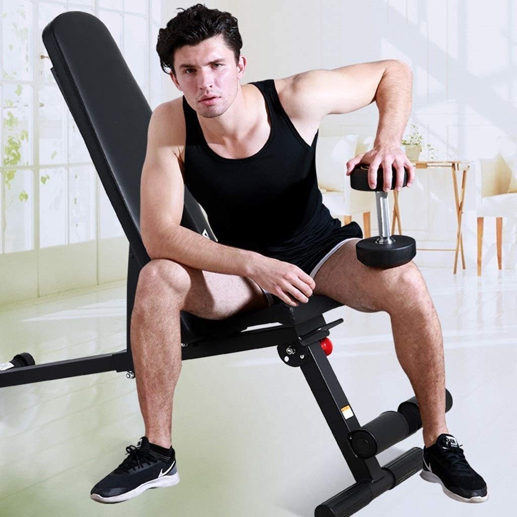 Hantelhocker, verstellbare Bank, multifunktionales Gewichtheberbett, Sit-ups, Fitness, Workout, Übungsbank, Hantelbank
