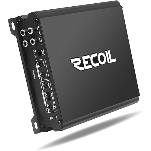 Recoil DI550.4 Full-Range Class-D 4-Channel Car Audio Amplifier, 1,040 Watts Max Power, 2-4 Ohm Stable, Mosfet Power Supply, Bridgeable