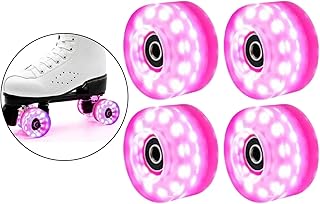 Roller Skate Wheels 4PCS Light Up Quad Roller Skate Wheels 58mm X 32mm, Luminous Light Up Quad Roller Skateboard Wheels wi...