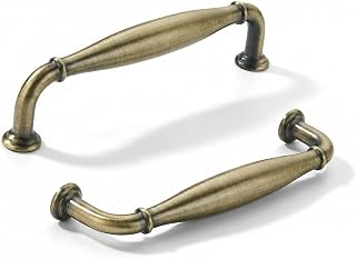 khtumeware 2-Pack 5 Inch(128mm) Hole Center Antique English Brass Solid Heavy-Duty Tradition Handles Hardware for Bathroom Dressers Pull cabinets wardrobes Closet Doors