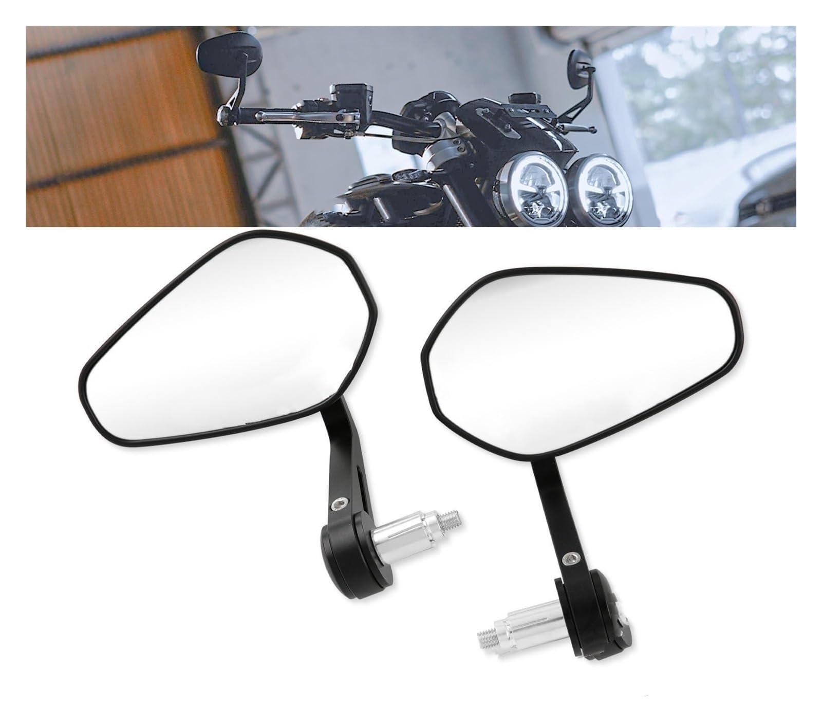 per Kawasaki da 7/8" o 1" Moto Scooter Retrovisore Specchietto Laterale Manubrio estremità del Manubrio Specchietti Ricambi Parafango Specchietti Manubrio Moto