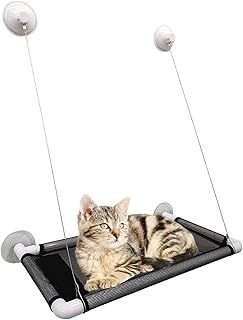 Kusouku Cat Window Perch for cats inside, cat window hammock seat bed shelf for indoor cats, window mounted cat bed perch for large cats