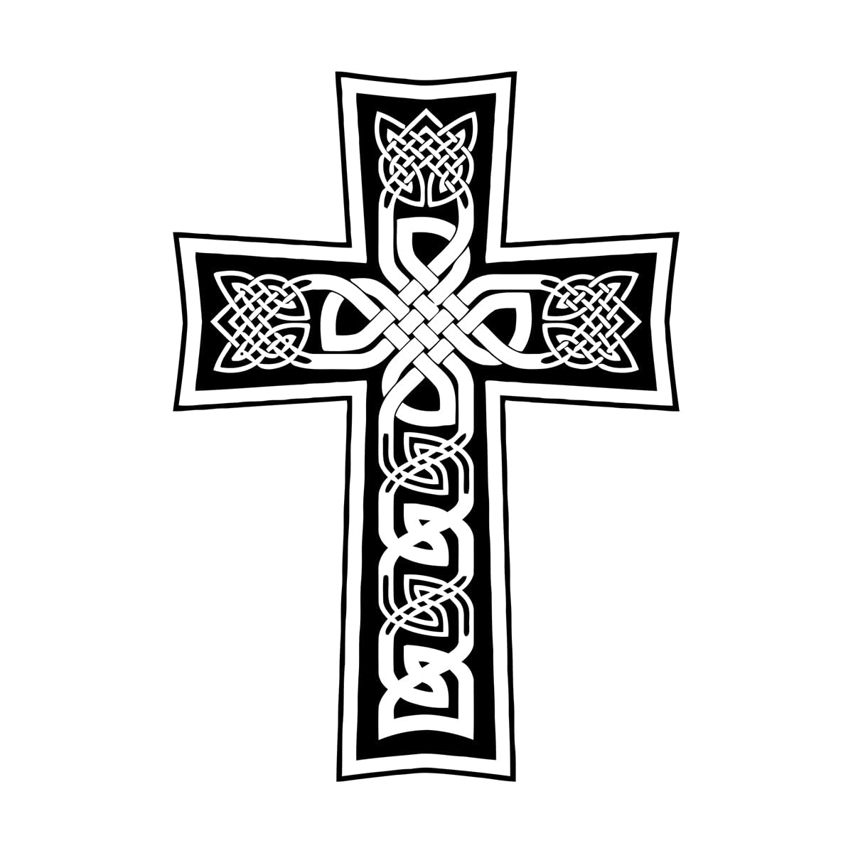 Wall Vinyl Sticker Decor Cross 54x75.6cm Waterproof Large Black