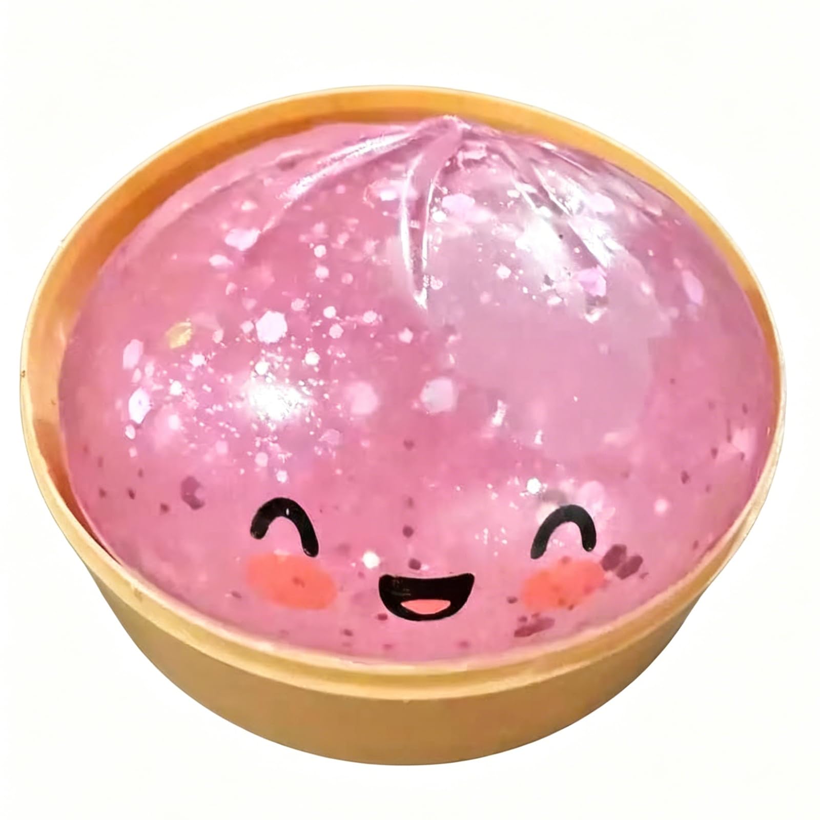 Giant Dumpling Squishys, Colorful Dumpling Stress Fidget, Squishys Dumplings Toy Giant Mystery, Cute Soft Glitter Calming for Relaxation Children Adults (Pink)
