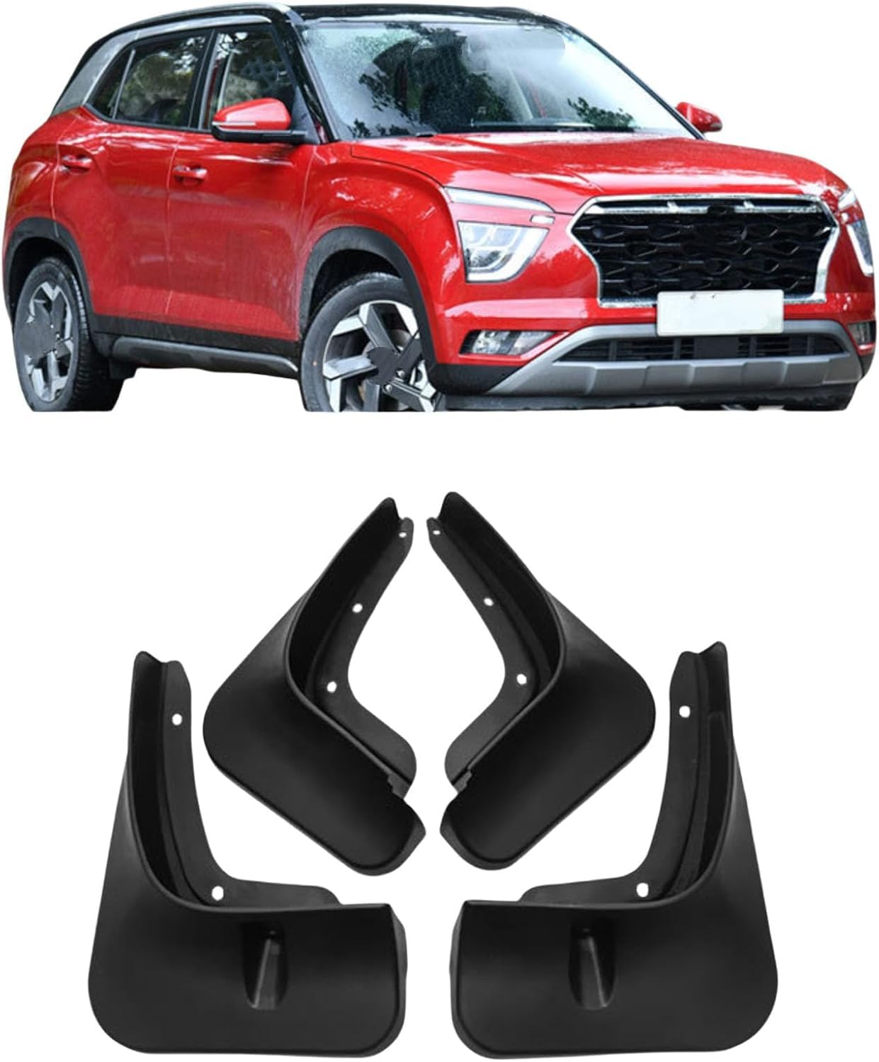 liufangfc 4PCS Heavy Duty Rubber Mud Flaps for Hyundai Creta ix25 2020-2021
