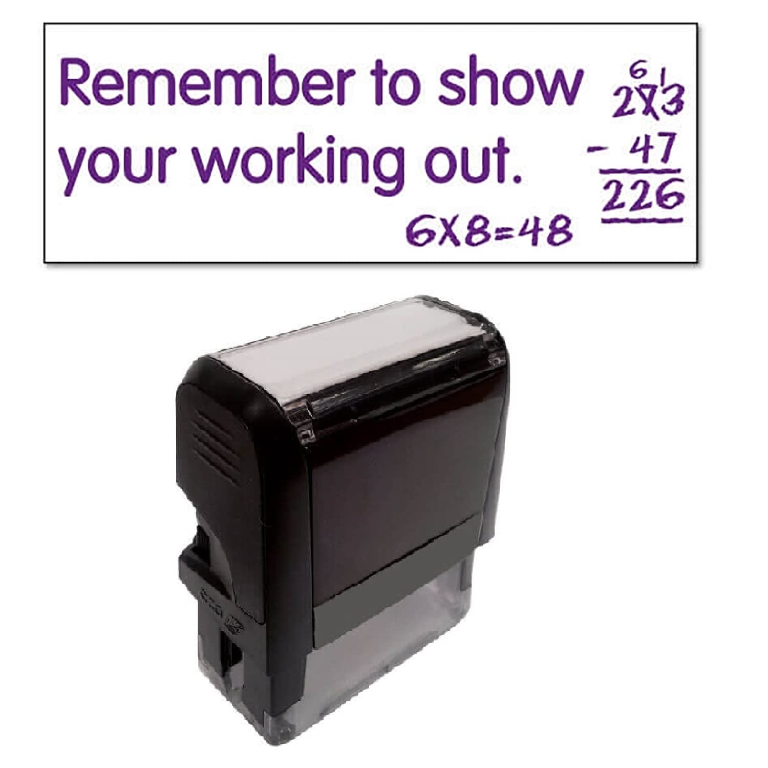 Remember to Show Your Working Out Maths Pre Inked School Teachers Feedback Marking Stamper Stamp 38x15mm Primary Teaching Services (Purple)