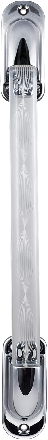 RecPro Lighted Acrylic Assist Handles with Spiral Pattern for RVs, Campers, and Trailers | Straight bar Style Entry Assist Handle | Monaco and Fleetwood Assist Rail Replacement (Blue)