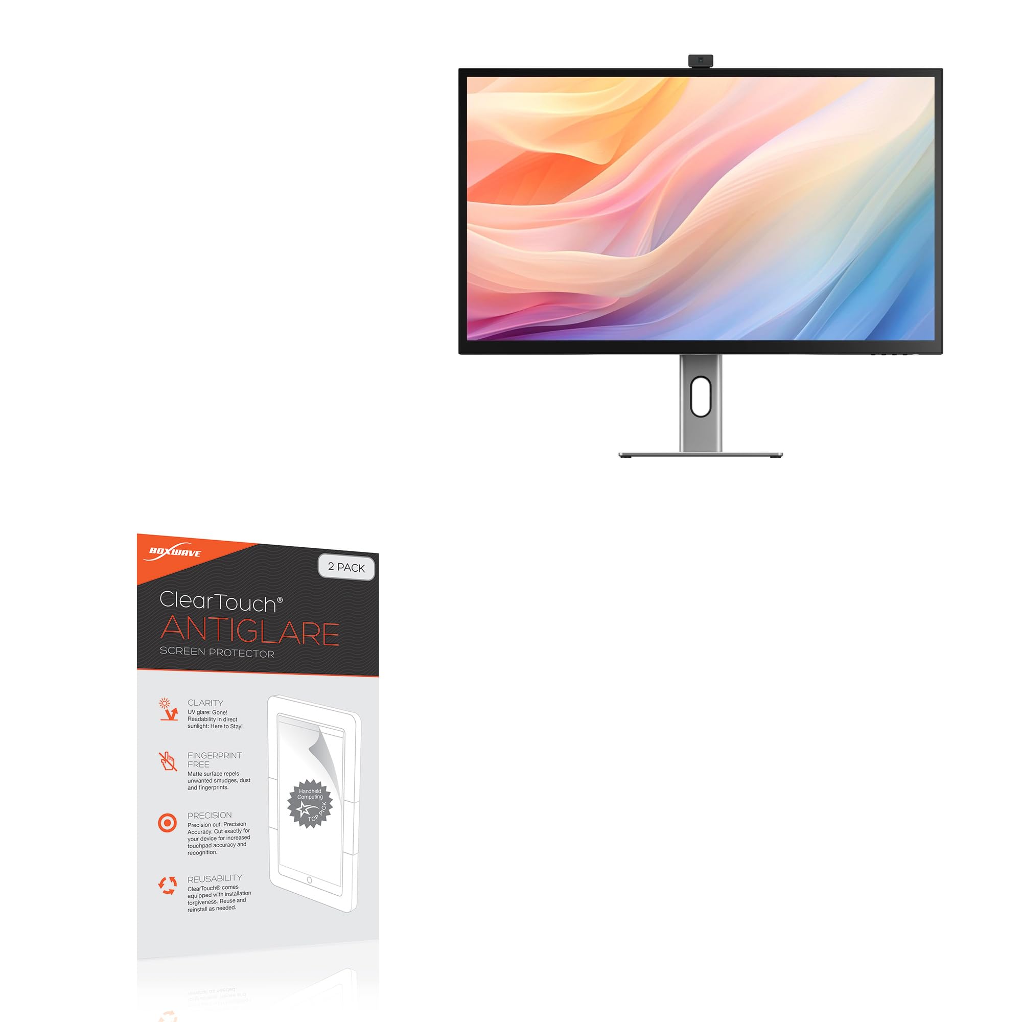BoxWave Screen Protector Compatible with Alogic Clarity Max Pro (32 in) - ClearTouch Anti-Glare (2-Pack), Anti-Fingerprint Matte Film Skin