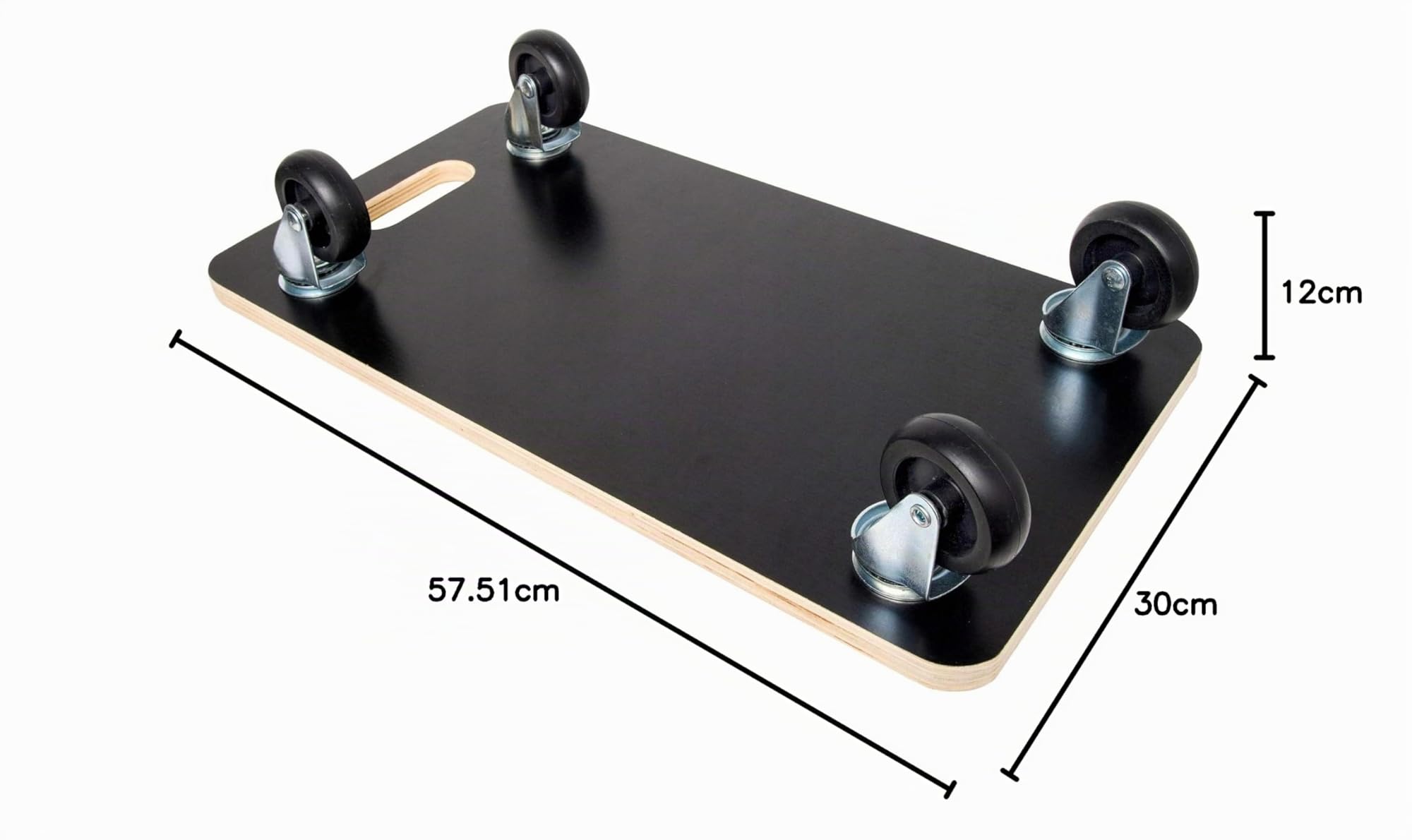 ADGO Plataforma de Transporte Rectangular laminada para Muebles, Tabla Enrollable de Transporte, transportor, Perro de Muebles, 575 x 300 x 120 mm, máx. 400 kg