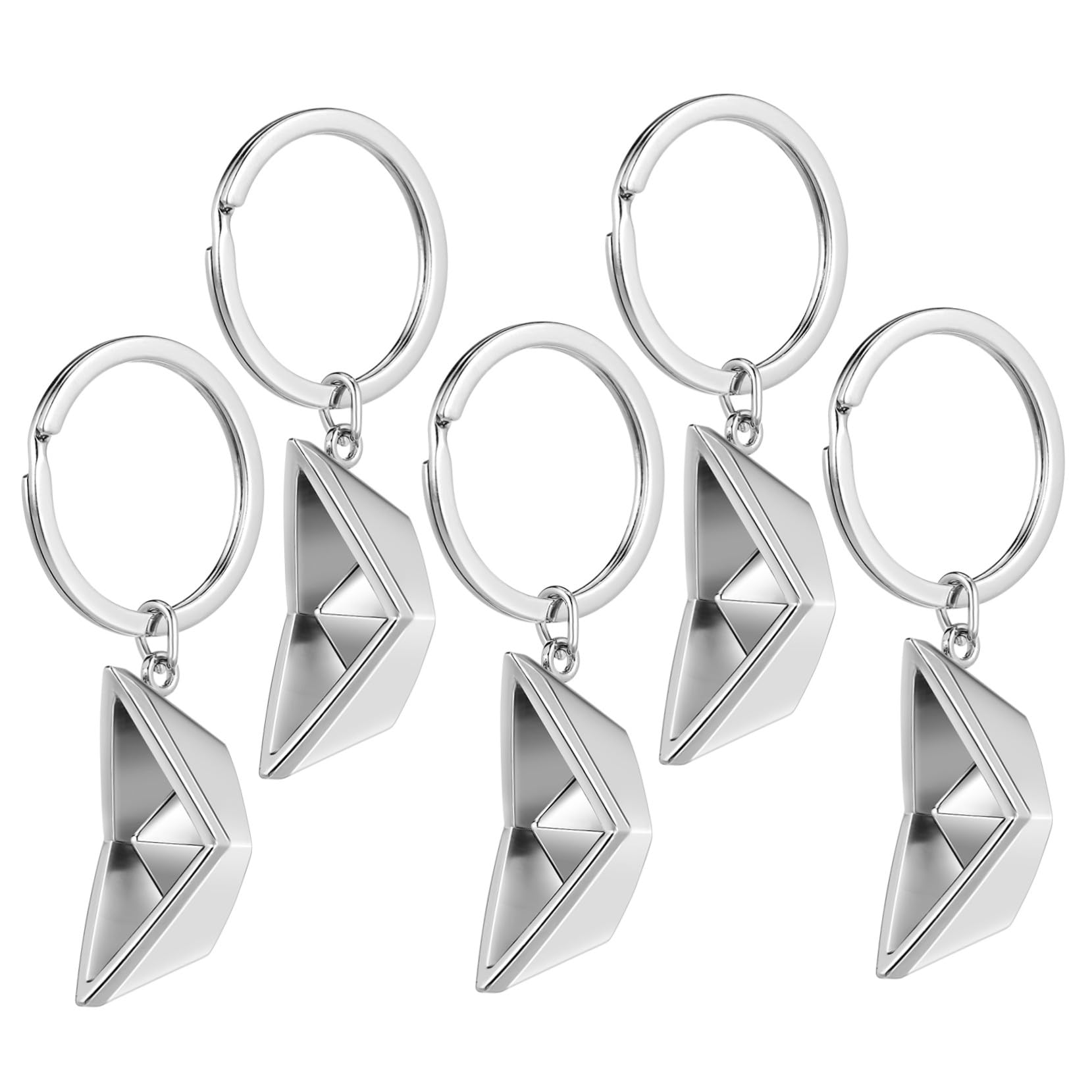 Portachiavi Barchetta Argento in Metallo 5 Pezzi, Piccolo Portachiavi Decorativo per Borsa e Zaino, Regalo Simpatico per Uomo e Donna, Accessorio Elegante e Originale