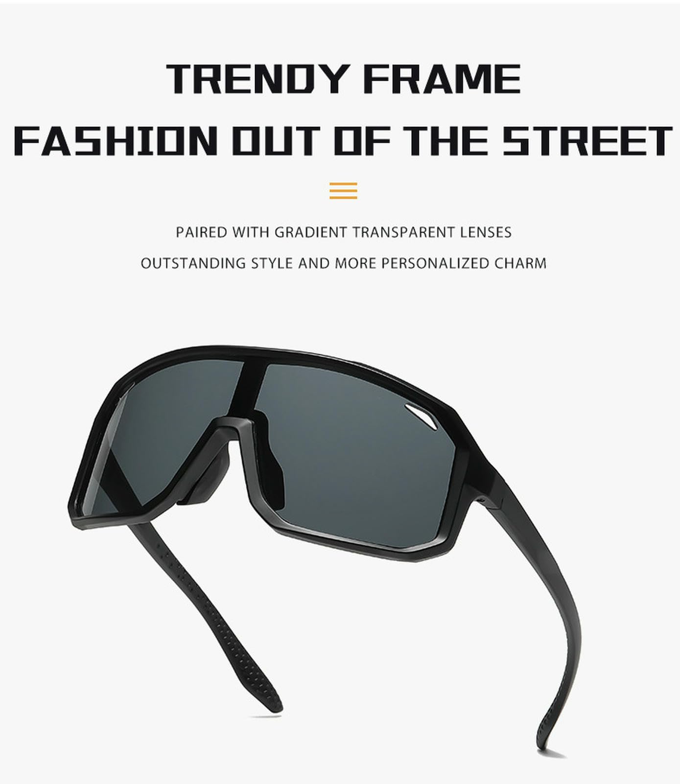 Sonnenbrille Sport Übergroße Quadratische Rahmen Brille Für Radfahren, Laufen, Fahren Mit Uv400 Schutz-c