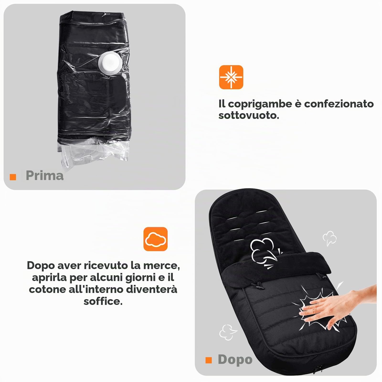 WD&CD Passeggino Coprigambe, Coprigambe Termico Universale per Passeggino, Impermeabile e Antivento, 2 in 1 Coprigambe Foderato in Vello di Corallo - Nero