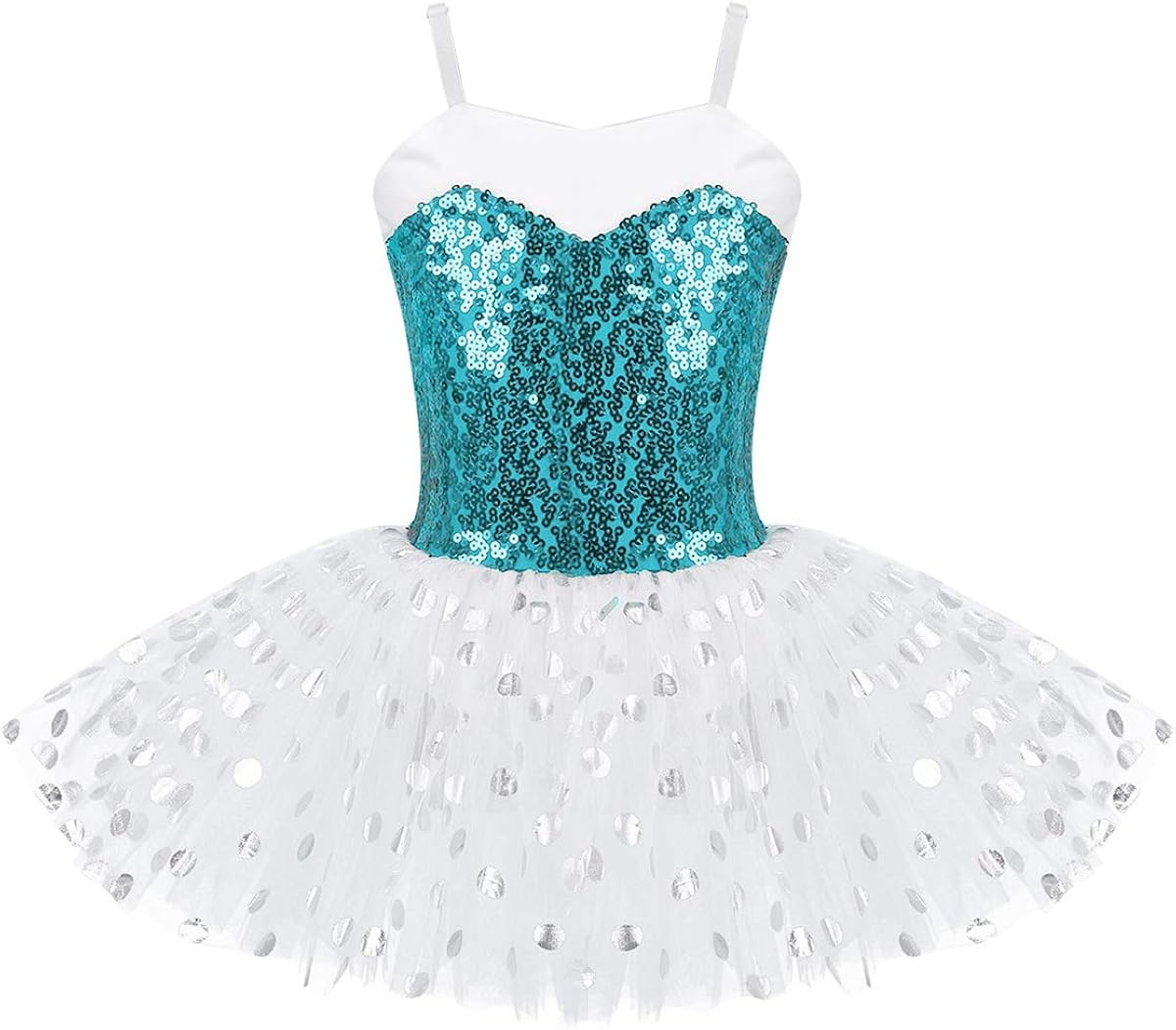 Yizyif Mädchen Ballettkleid Kinder Ärmellos Ballettanzug Glitzer Ballett Trikot Body Mit Tutu