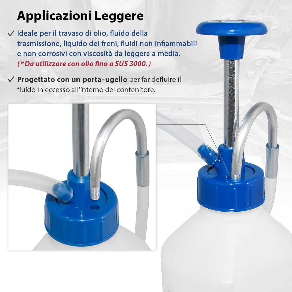 FIRSTINFO A1122 | Pompa olio multiuso 1 L | Manuale, per lubrificazione, cambio olio e manutenzione veicoli