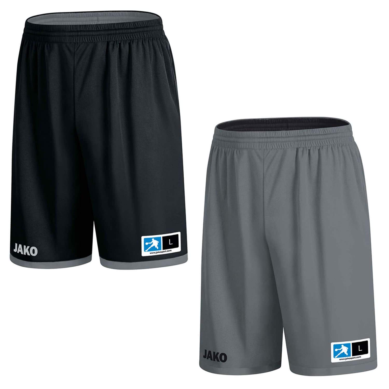 JAKO Men's Change 2.0 Reversible Shorts, Black/Stone, L