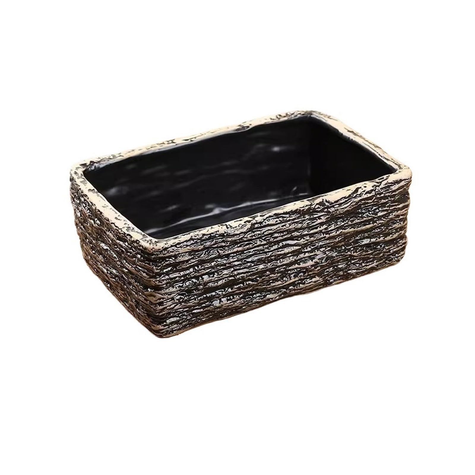 Flower Pot Tray Vintage Imitation Stone Tray Indoor Outdoor Ceramic Flower Arranging Saucer Ikebana Bowl