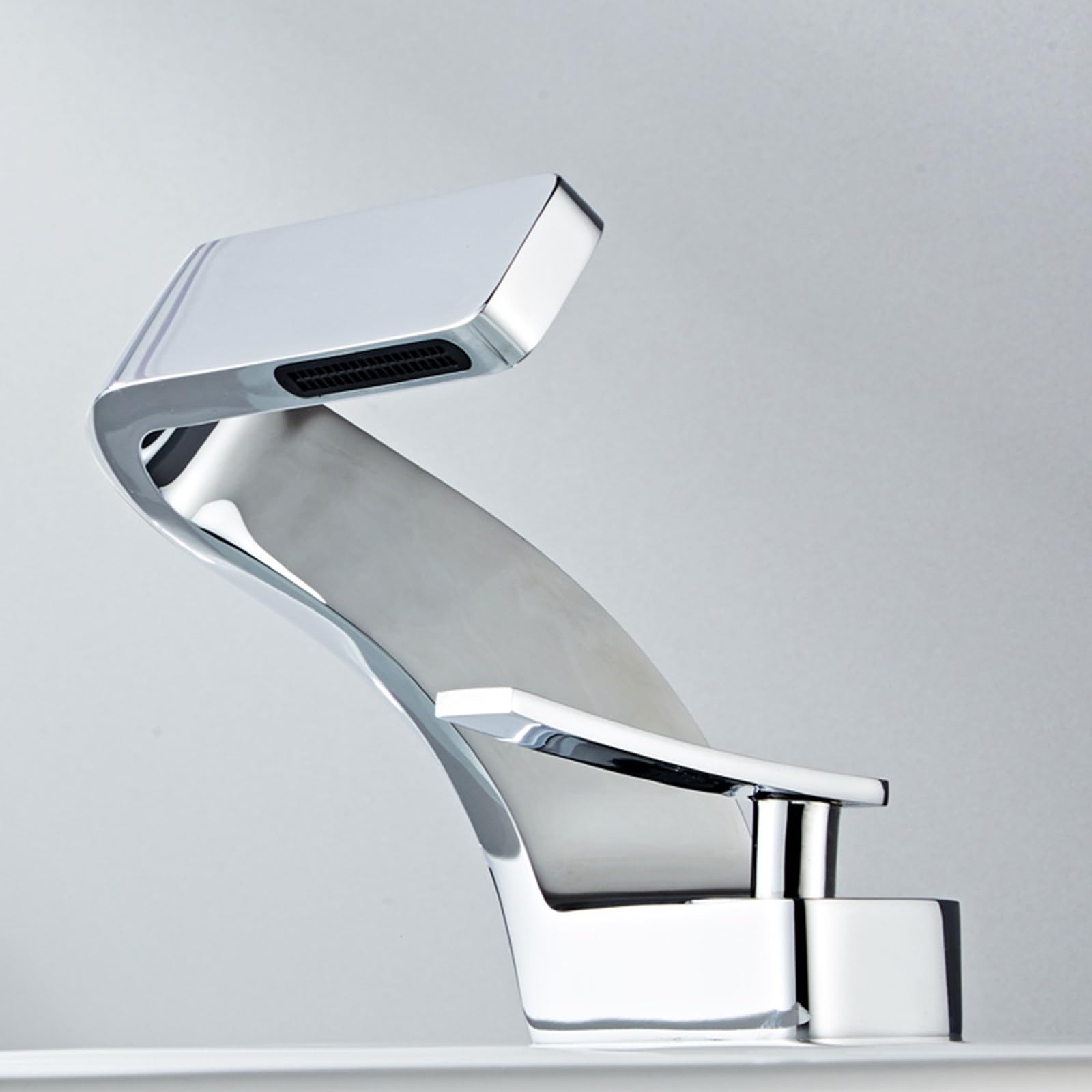 HCFYAUIS Modern Waterfall Bathroom Sink Faucet Brass Single Handle Basin Mixer Tap Chrome Finish