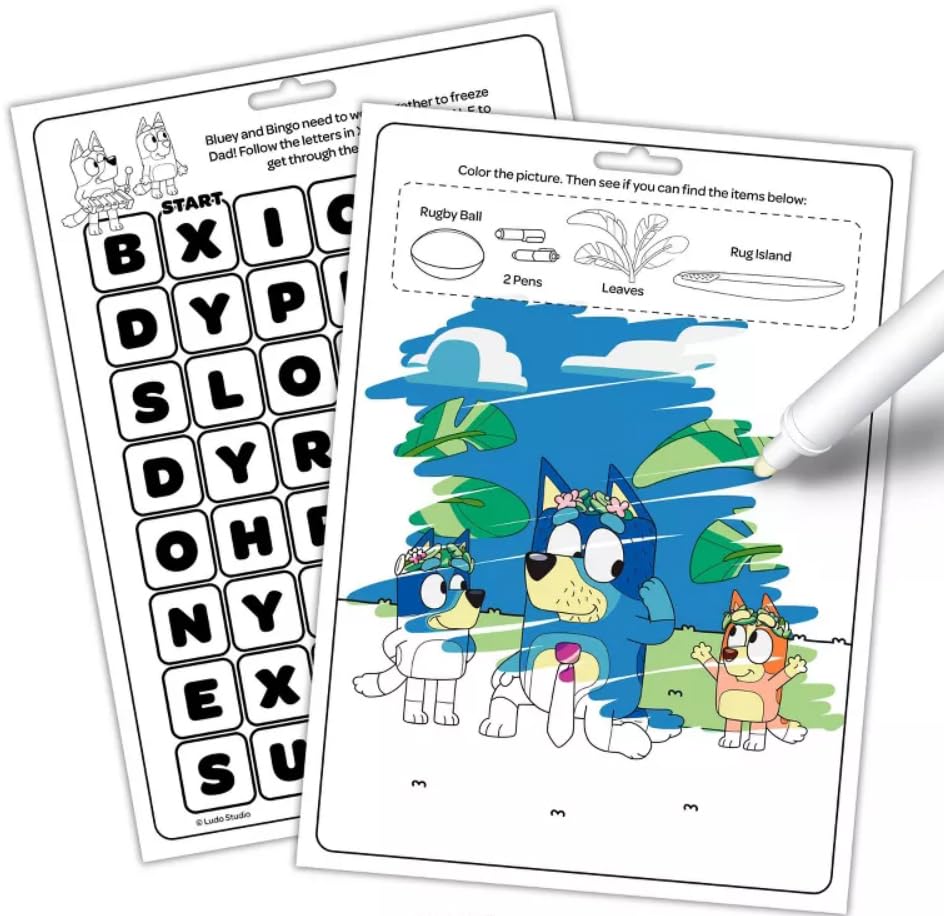 Bluey Magic Ink Coloring Book Set for Kids- Bundle with 2 Bluey Imagine Ink Coloring Books with Invisible Ink Pens, Stickers and More - image 8