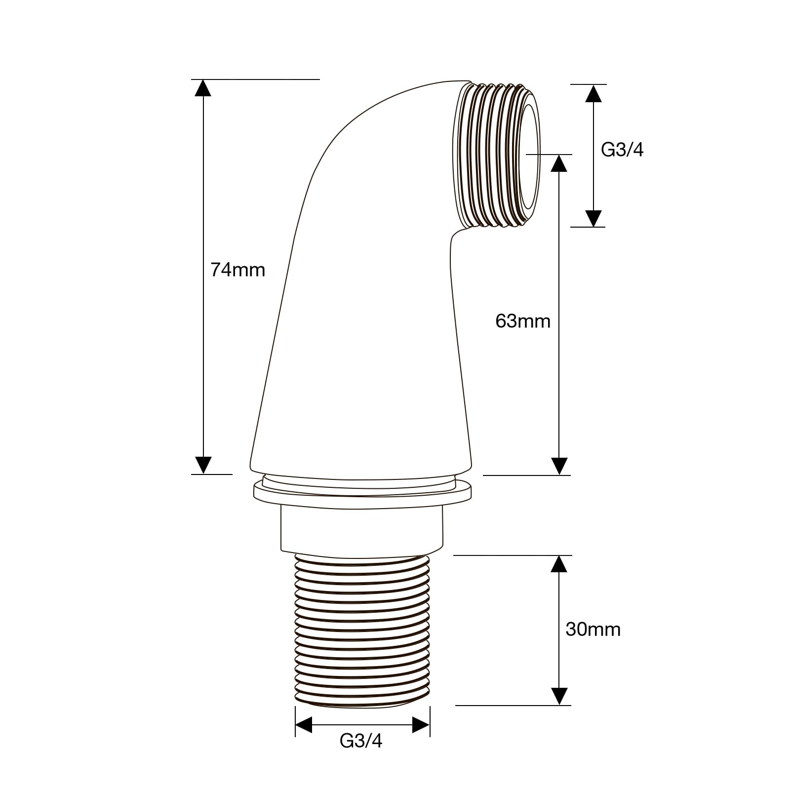 Deck Mounted Bath Taps Mixer Leg Pillar, Standard Bath Filler Tap Pillar, Shower Mixer Tap Legs Adapter Extension - Image 4