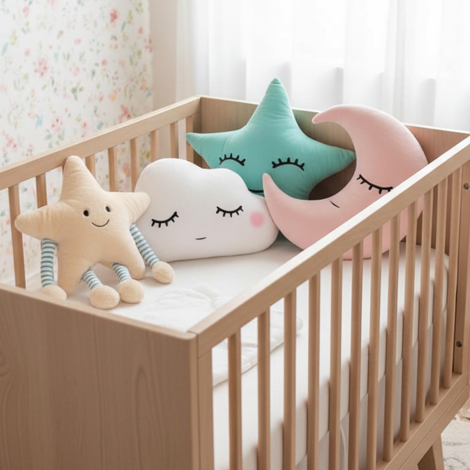50cm Velvet Shaped Stuffed Cushion | Stars Nursery Decor Home Decor for Bedroom Star Soft Pillow with Arm & Leg, Stuffed Soft Toy Doll for Home, Car Dcor, Birthday Gift (4 Pcs Cloud Moon Stars)-image-35