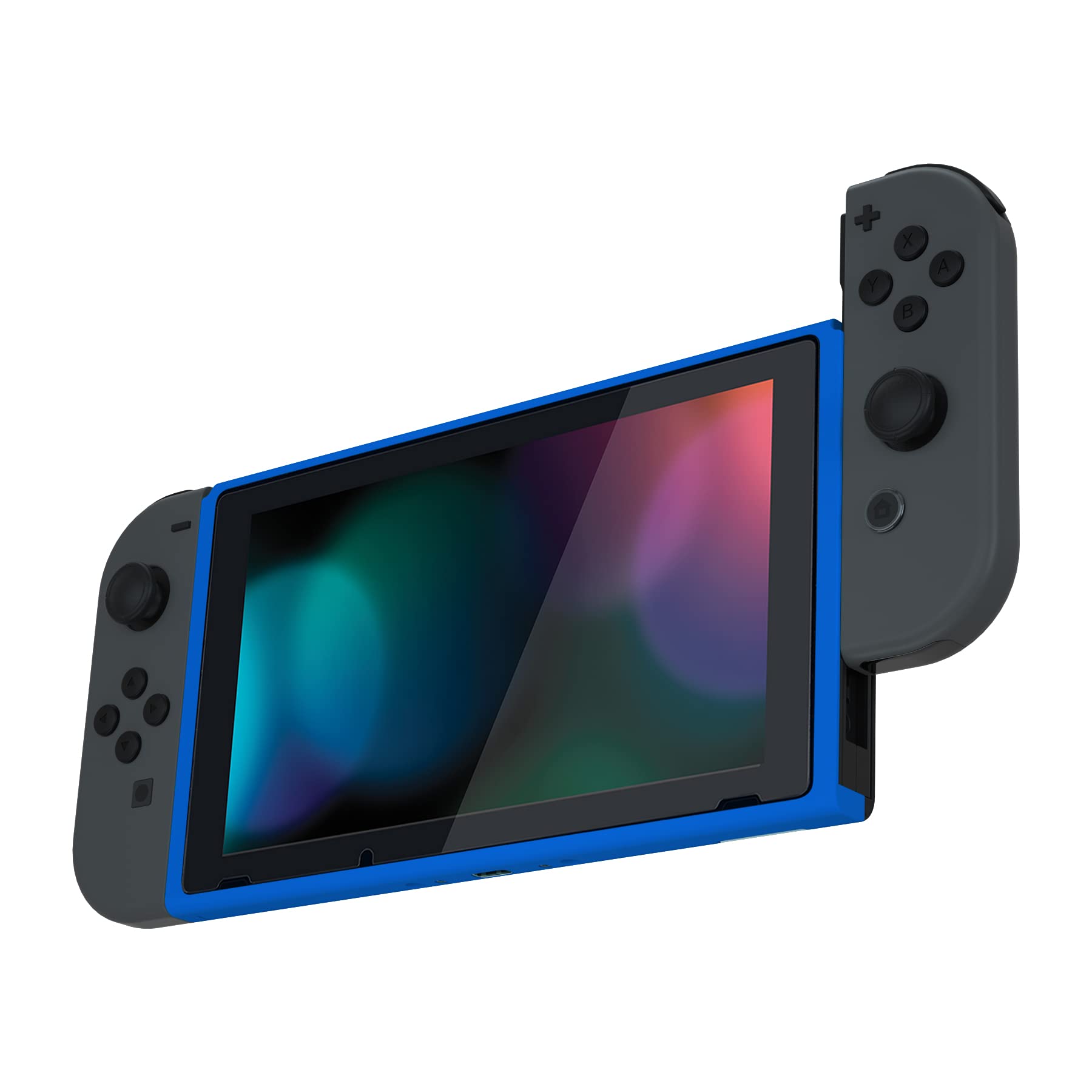 eXtremeRate Cover Scocca Frontale Ricambio per Nintendo Switch Console Cornice Anteriore Shell DIY Ricambio per Nintendo Switch con Tasti Accensione Pulsante Volume su Giù-Blu