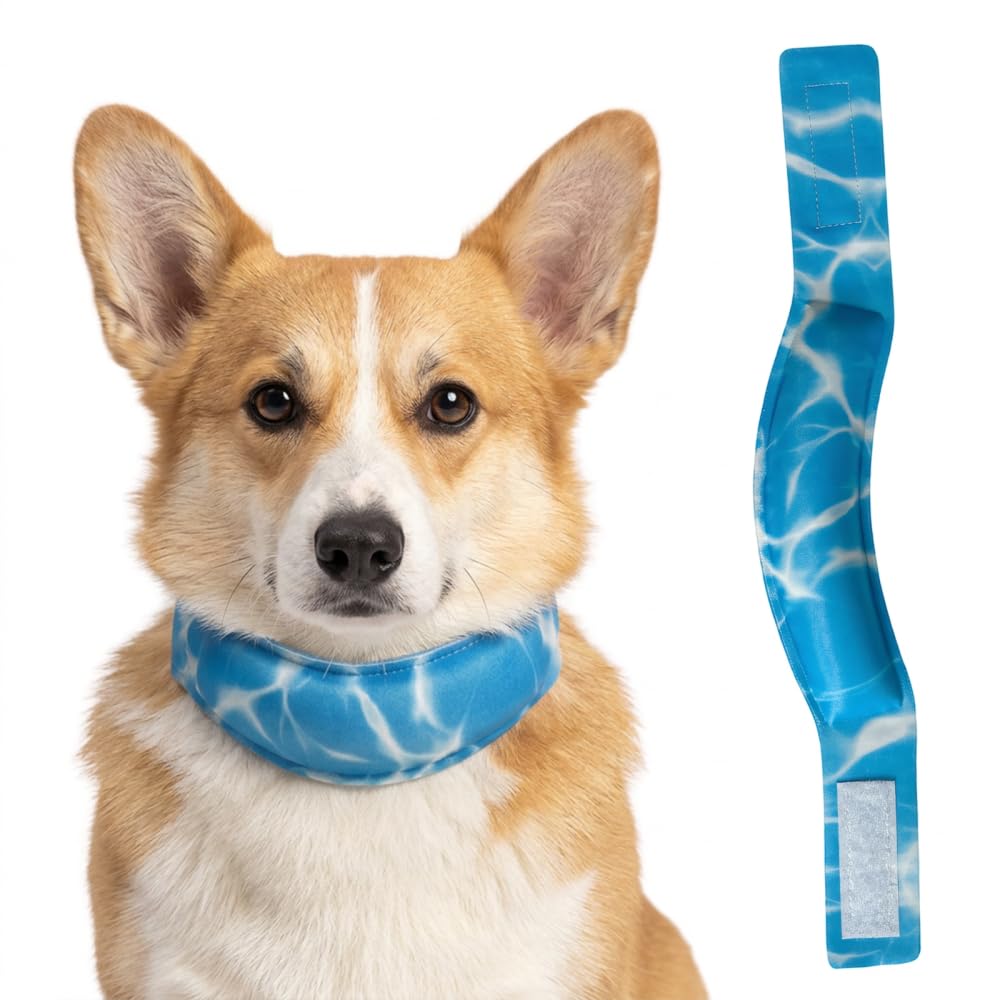 Dog Cooling Bandana,Adjustable Instant Chill Out Pet Ice Scarf Reusable & Freezable for Summer Outdoor Camping Training Hot Weather