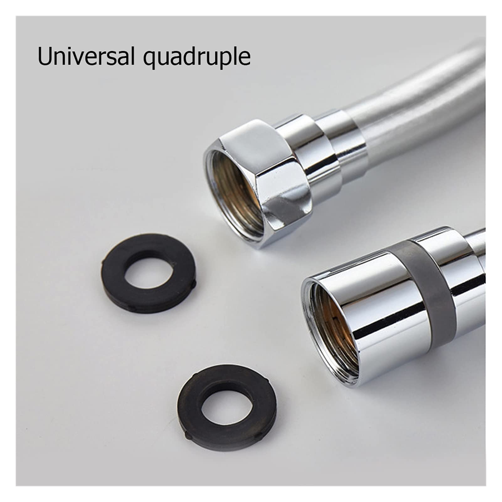 QUNINE Brauseschlauch, PVC-Hochdruck, 1,5 m, 2 m verdickender, verdrehsicherer, glatter Brauseschlauch für Badewanne, Handbrause, Flexibler Brauseschlauch (B 1,5 m, 360 Winkel) (A 2 m) (B PVC 1,5 m)