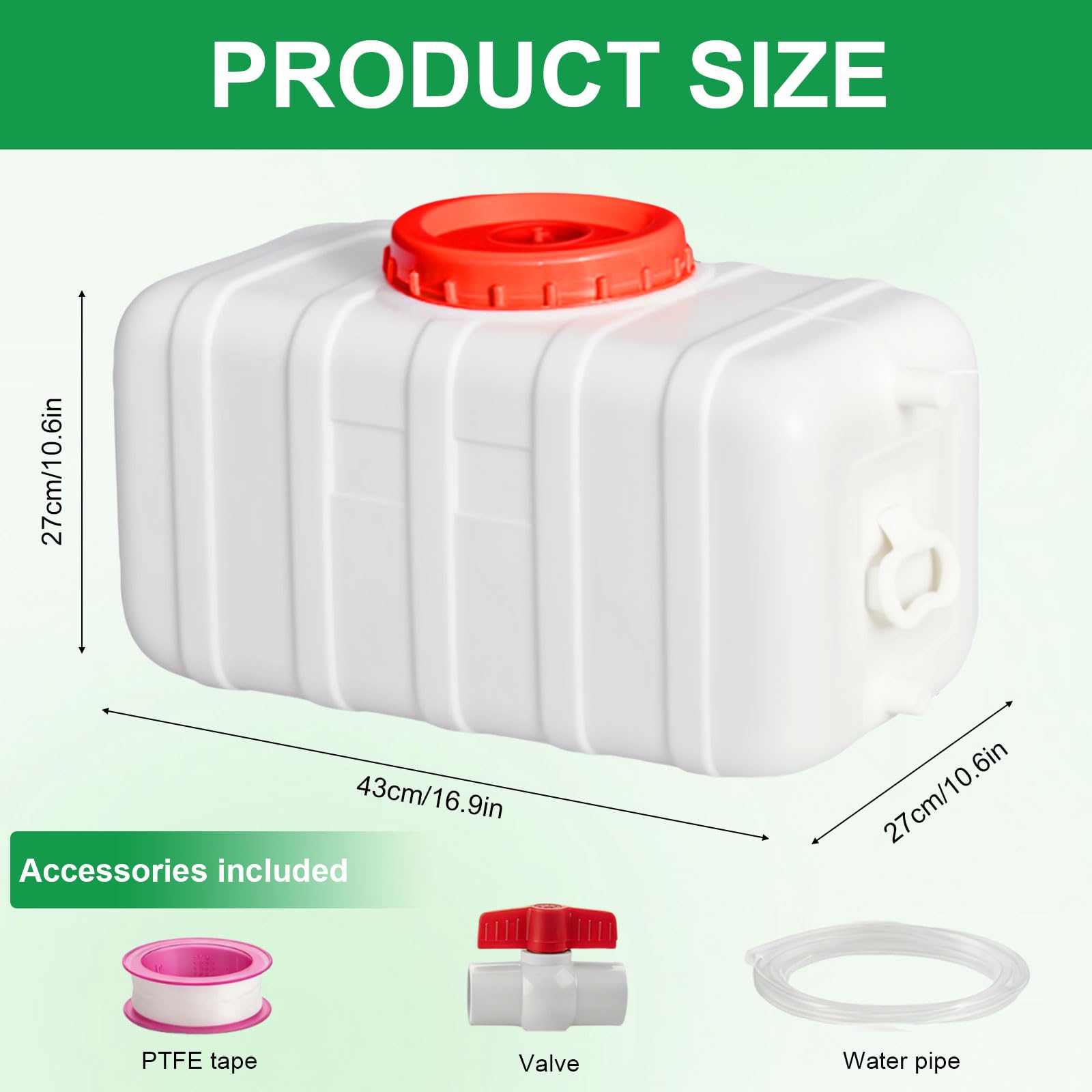 Tanica Acqua con Rubinetto, Serbatoio Acqua Plastica Alimentare per Campeggio, Giardinaggio, Emergenza, Uso Domestico Robusta e Resistente ai Raggi UV con valvola(Size:25L,Color:Bianco)