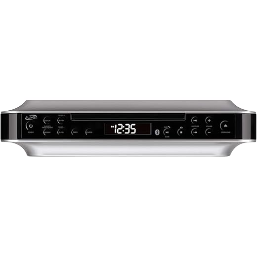 iLive Bluetooth Under The Cabinet Radio CD Player, Bluetooth, USB, AUX in, MP3 CD Wireless Music System with Kitchen Timer, Digital Clock and Hands Free Speakerphone with Remote Control iKBC384SMP3U