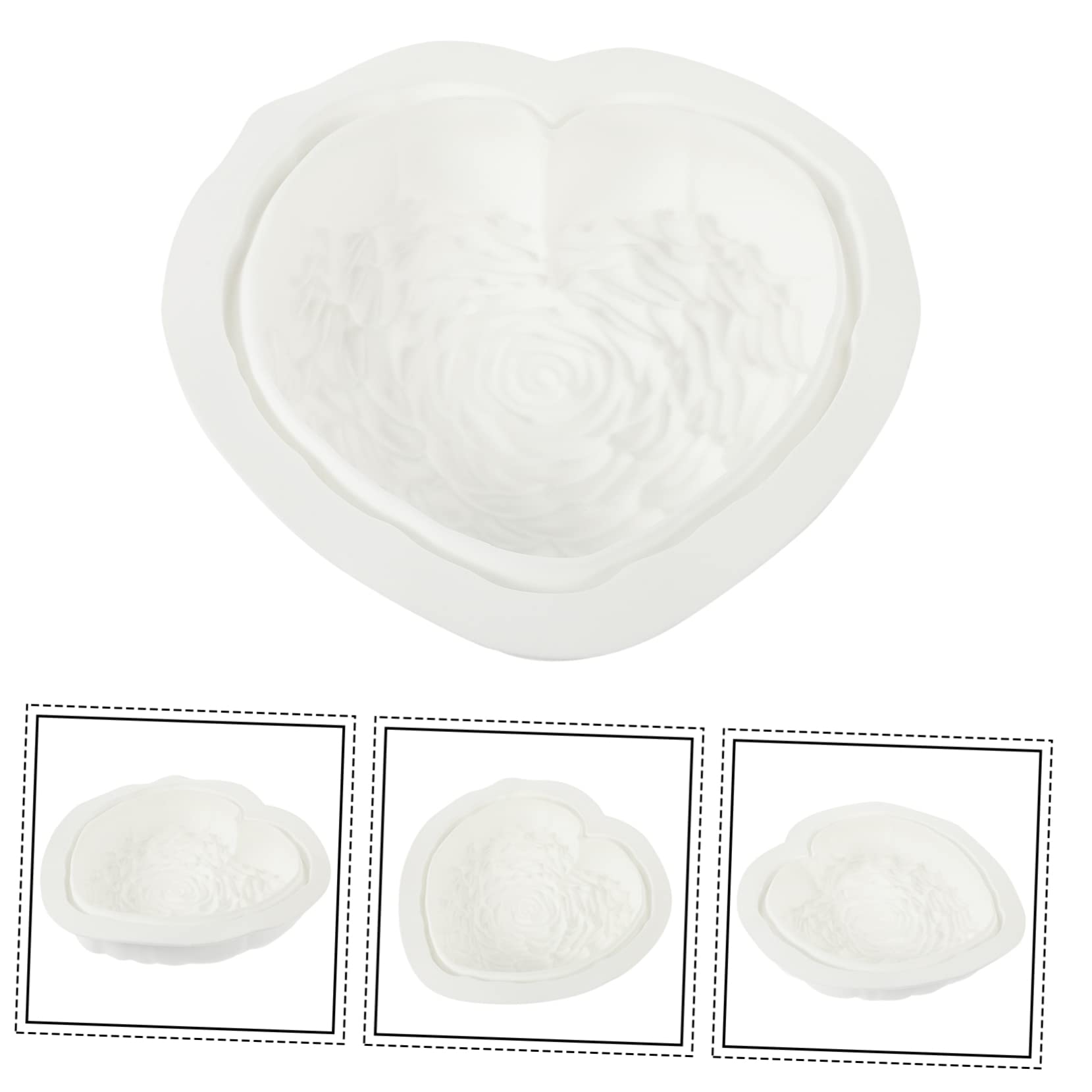Ciieeo 4 Pièces Moule à gâteau coeur moule gateau coeur patisserie accessoire moule à glaçons plaque tournante cœur coeur moules silicone moules en silicone pour la cuisson Gel de silice