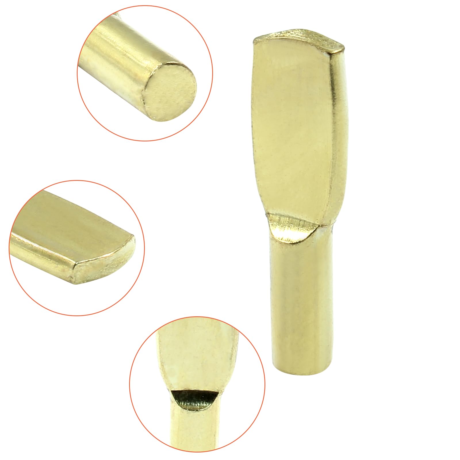 Piutouyar 6mm Shelf Pegs Pins, 30 Pcs Spoon Shape Shelf Pins, Gold — Amazon image 3