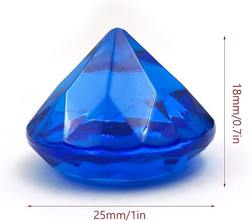 Miniatura 2 de 100 piezas de diamantes acrílicos, diamantes acrílicos azules de 1 pulgada, diamantes falsos grandes, diamantes acrílicos para rellenar jarrones,