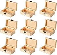 Vista 4 de 12 pcs Small Wooden Box for Crafts, 4.3inX2.7inX1.8in Unfinished Wooden Boxes with Lid Keepsake Box for Jewelry Storage DIY Crafts