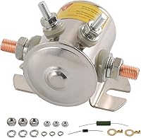 LDMINDA 12V 300A Continuous Duty Solenoid Relay with Resistor & Diode - Nickel Plated for Golf Carts, Winches, Marine