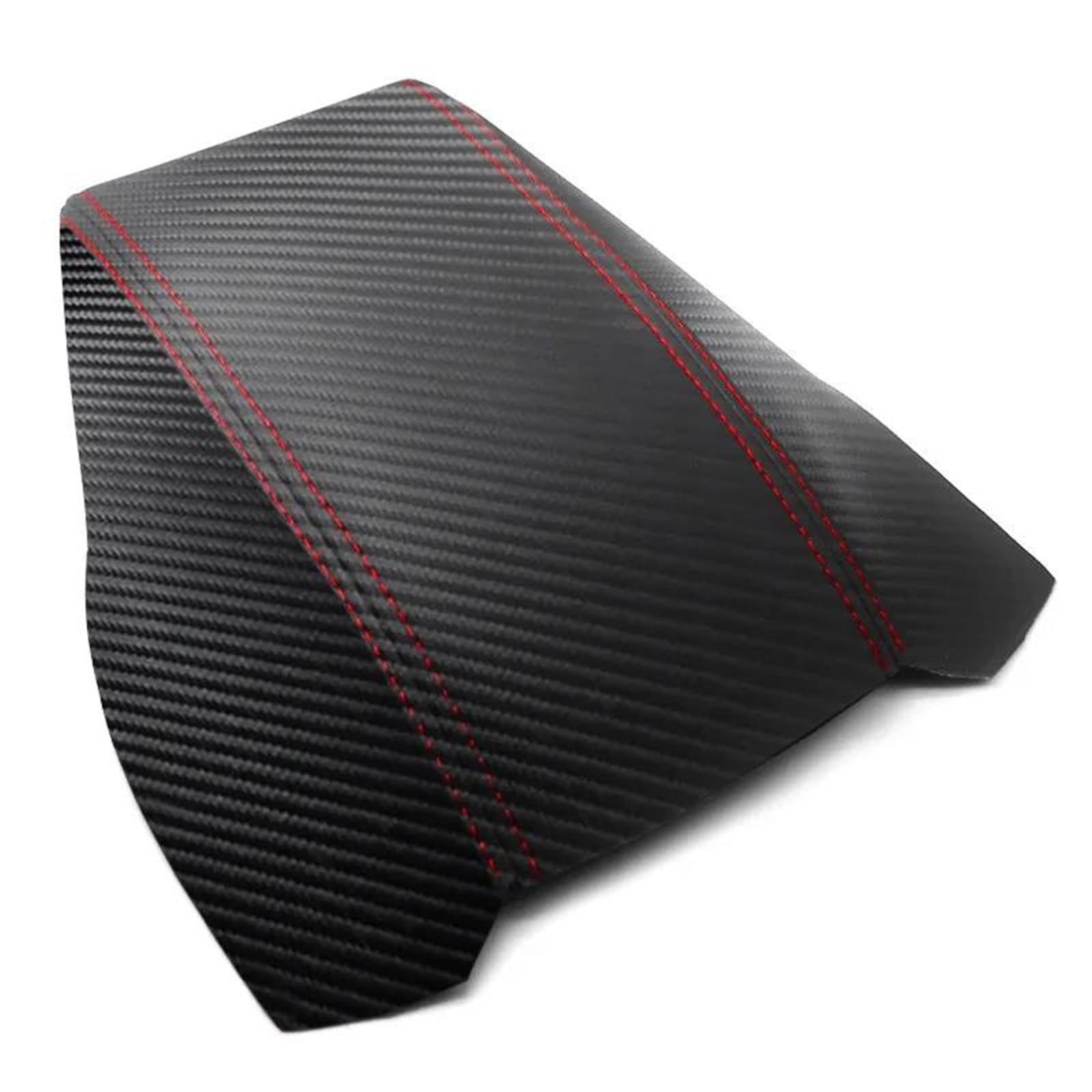 Soft Carbon Texture Leather Armrest Cover for Skoda for Octavia 2007-2014 Car Center Control Box Skin Sticker Trim Armrest(Rosso)