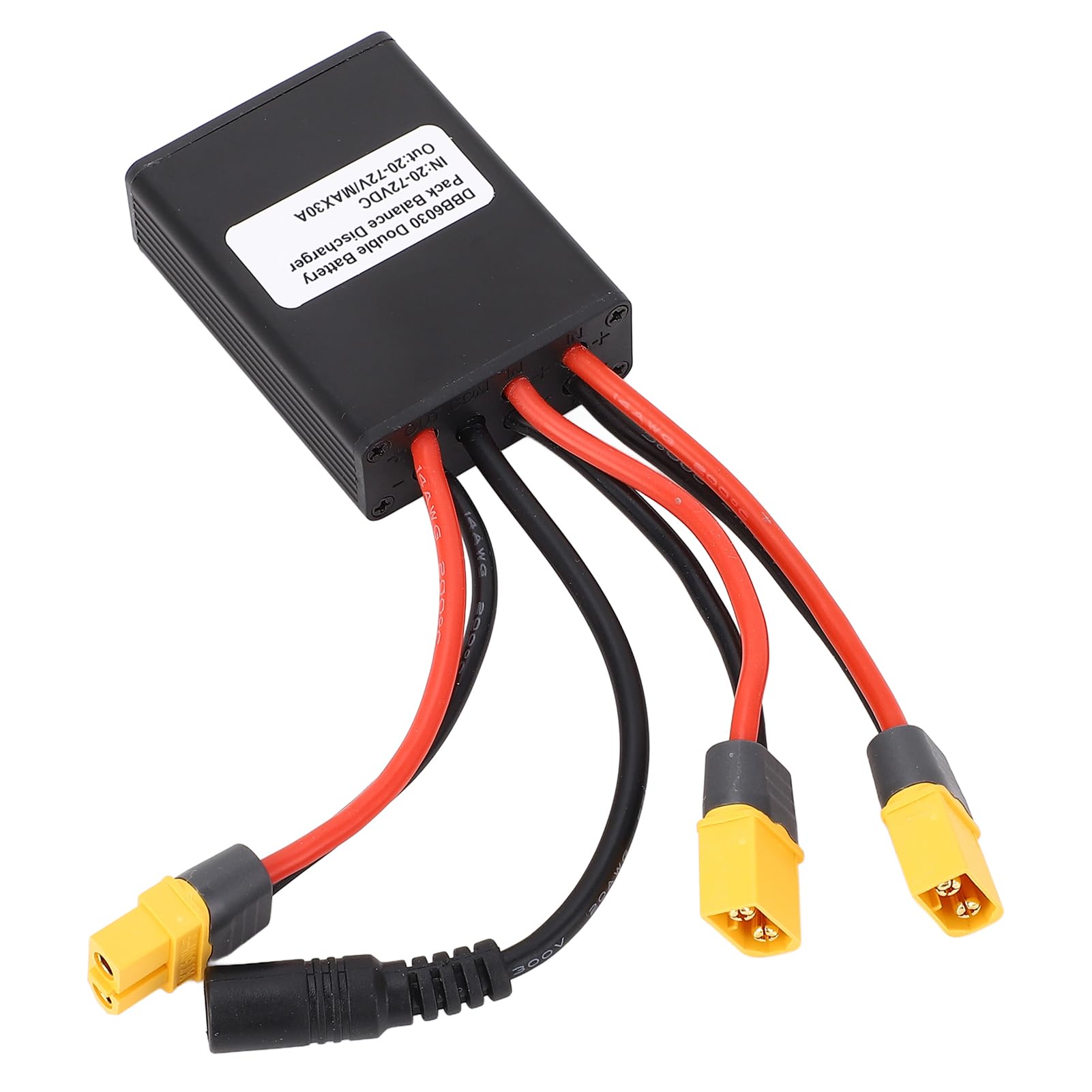 Adaptador de módulo paralelo de doble batería, convertidor de descarga de batería doble 30A para bicicleta eléctrica, interfaz XT60H, ABS/metal