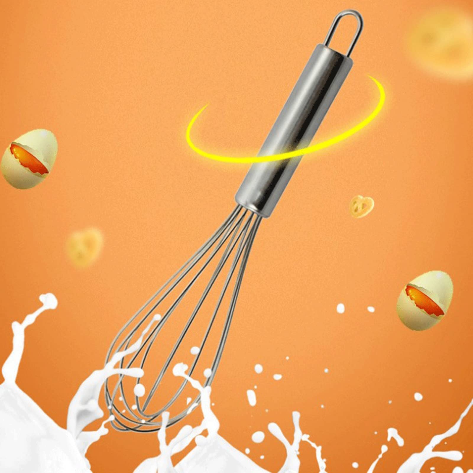 Schneebesen, Schneebesen aus Edelstahl, 10-Zoll-Edelstahl-Ballondraht-manueller Schneebesen-Backgerät-Milchcreme-Buttermischer