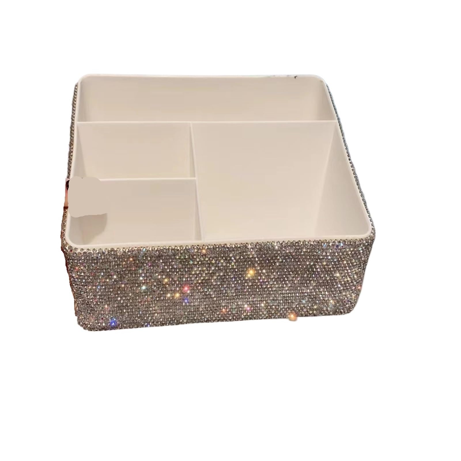 Organisateur télécommande TV boîte rangement strass blanc fournitures bureau