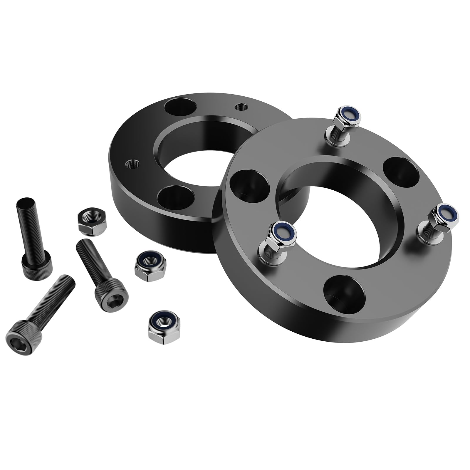 F150 2" leveling Lift kit, 2"Front Leveling Lift Kits Compatible with Ford F150 2004-2024, Aluminum Forged Strut Spacer Raise the Truck 2inch,2WD & 4WD,Black Anodized