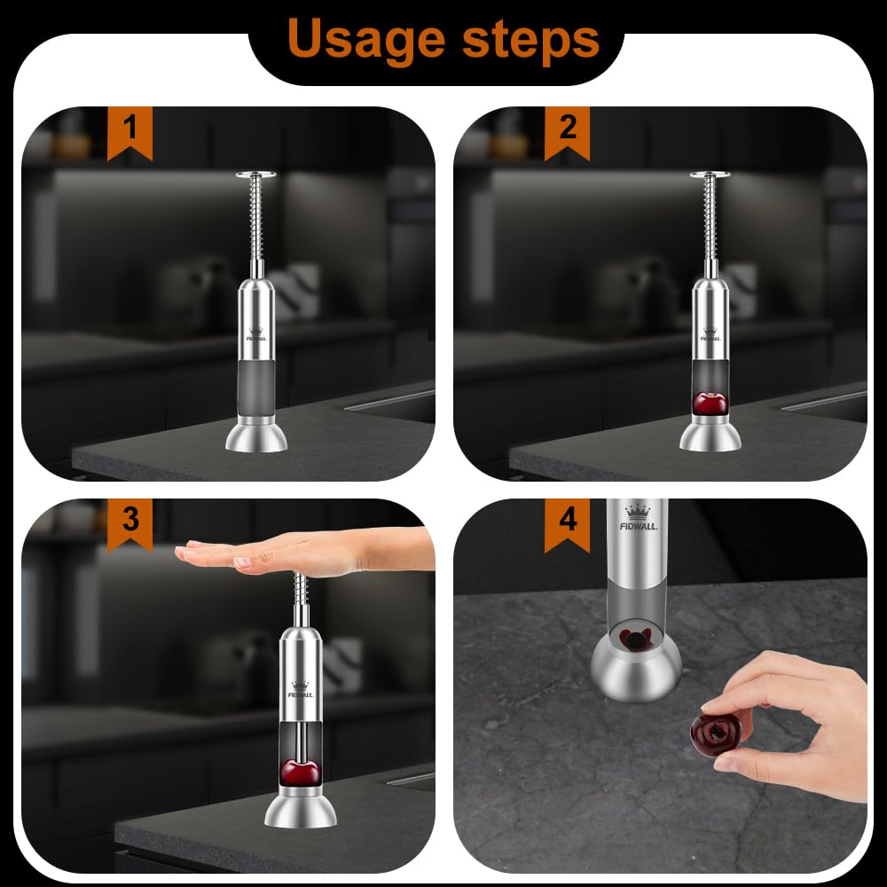 Snocciolatore Ciliegie In Acciaio Inox 304 - Strumento Cucina Professionale Per Rimuovere Noccioli | Facile E Senza Sforzo - Foto 14