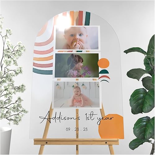 Miniatura 15 de Letrero de bienvenida personalizado para baby shower con foto, letreros de fotografía de recepción personalizados, carga tu propia foto (papel)