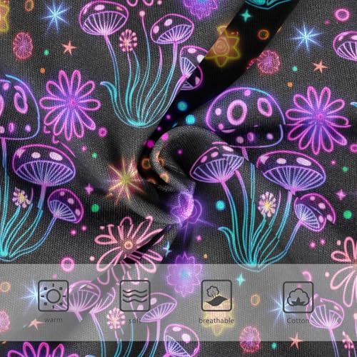 Joisal Toddlers Underwear Floral 2t Cotton Cute Panties Girl Fancy Kids Undies Briefs Neon Colorful Mushrooms Black3