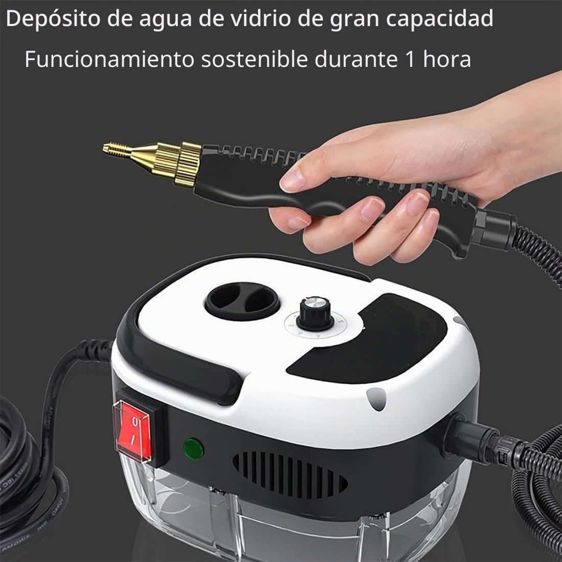 Limpiador de vapor para coche, máquina portátil de alta temperatura, 2500 W, limpiador de vapor presurizado de alta temperatura de 2500 W, máquina de vapor para lavar carros para coche, hogar (rojo)