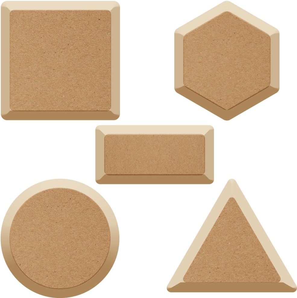 CREATCABIN 5Pcs 5 Styles Pottery Molds Ceramics Plate Molds Pottery Tools Wooden Forms Clay Molding Tools MDF Ceramics Flat Dish Plate Boards Slump Press for Handbuilding DIY Craft Supplies