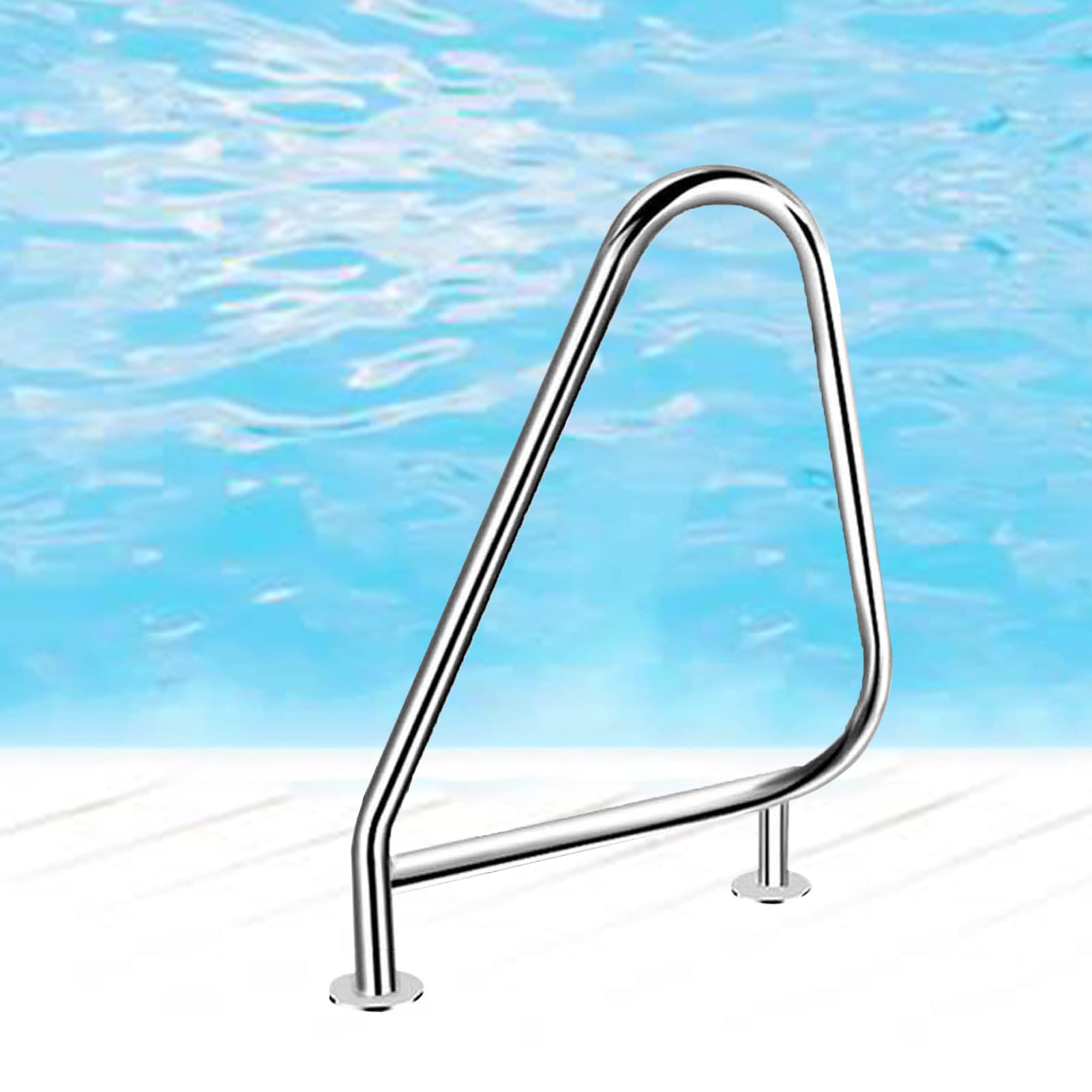Mains courantes courbées de piscine pour un accès confortable en été