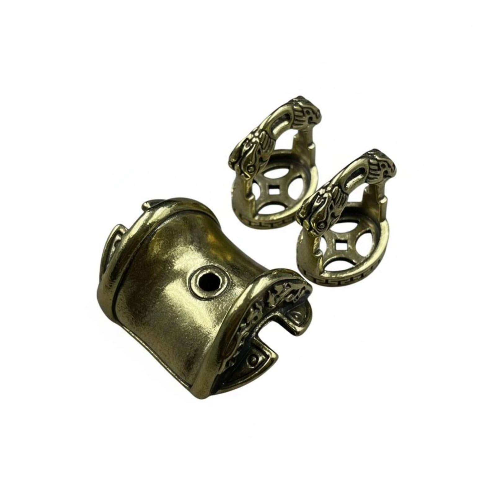 SNAPPSY Ethnic Design Miniature Saddle and Stirrups Set Artisanal Saddle Stirrup Car Charm Intricate Details Brass Equestrian Charm Set for Equestrians, Brass-image-28